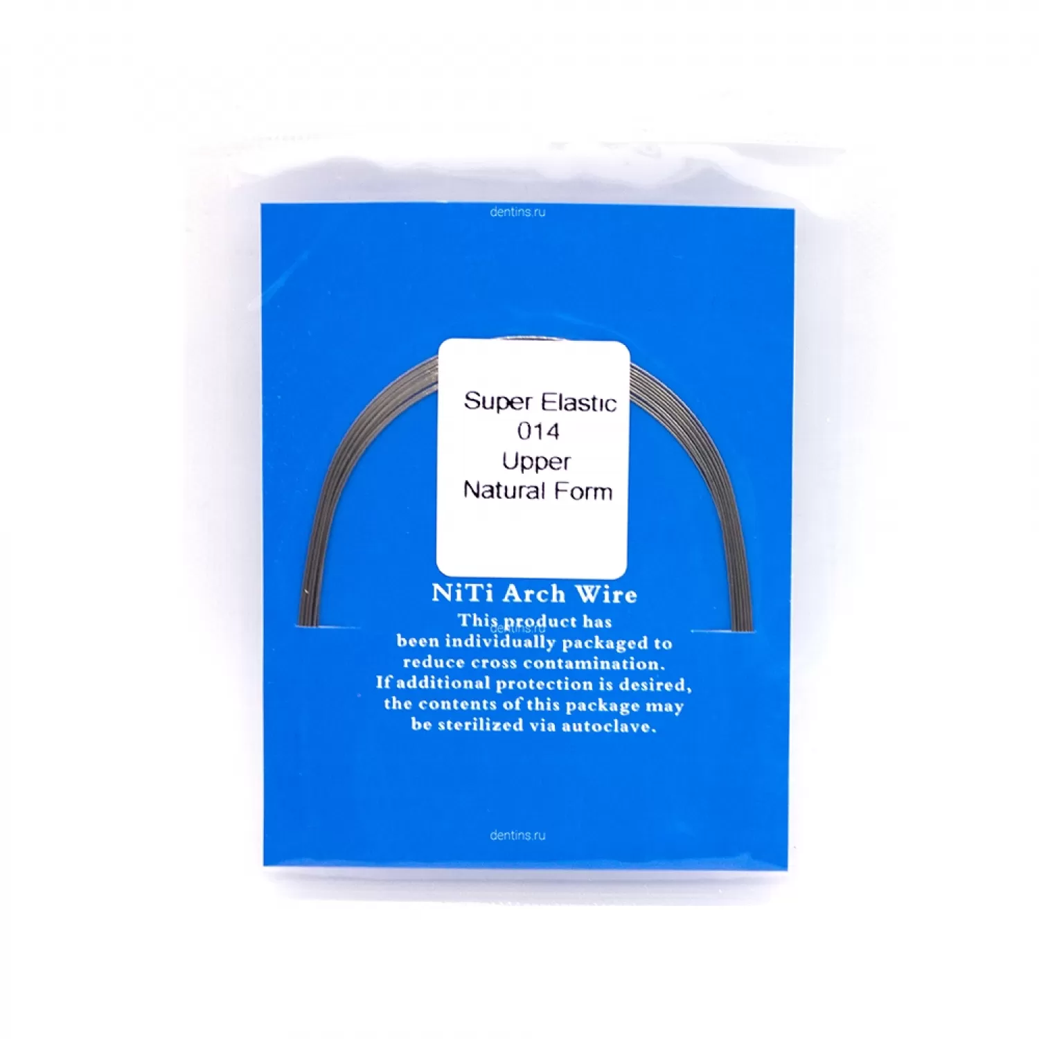 Дуга ортодонтическая NiTi круглая 014, верхняя, SuperElastic Natural A-quality, 10 шт