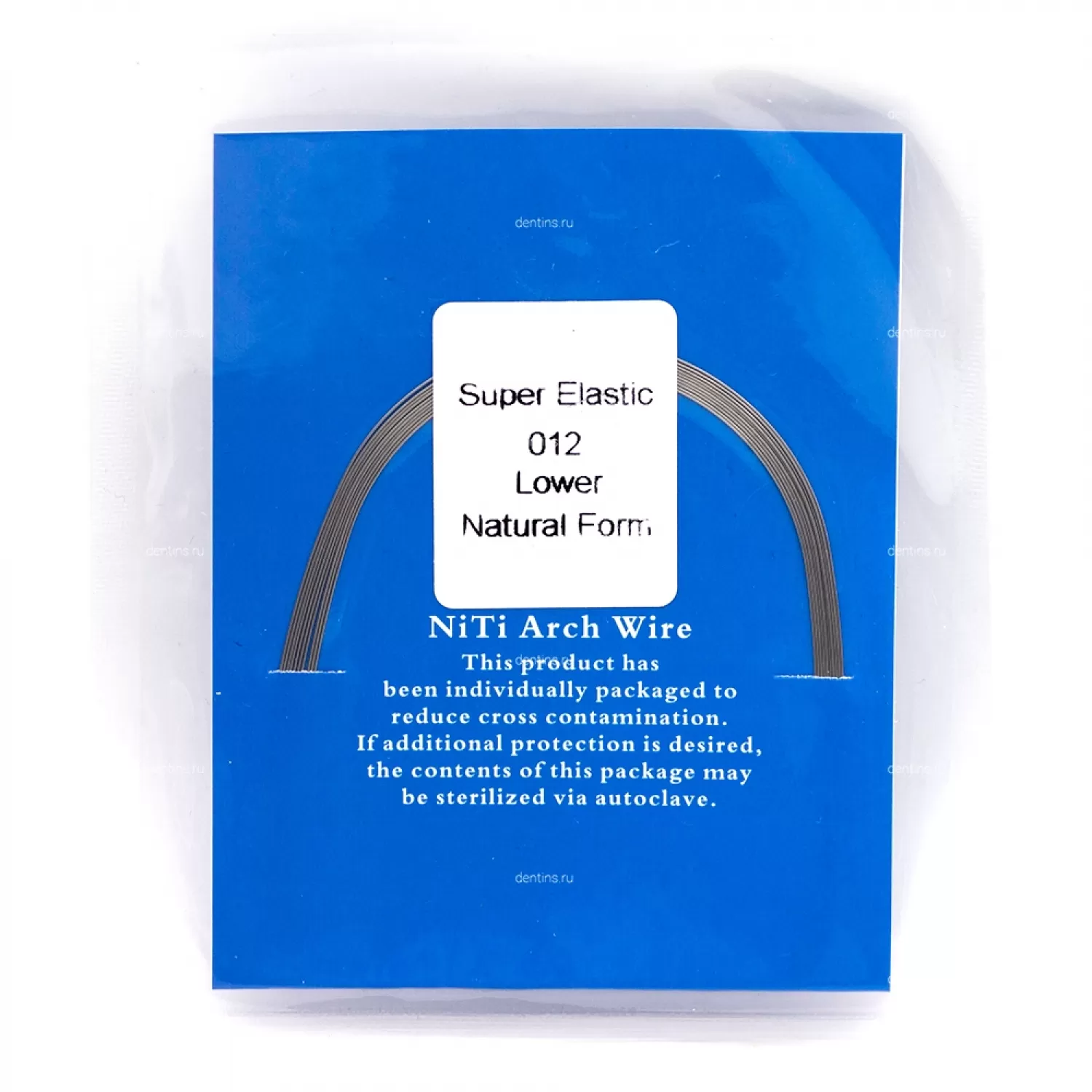 Дуга ортодонтическая NiTi круглая 012, нижняя, SuperElastic Natural A-quality, 10 шт