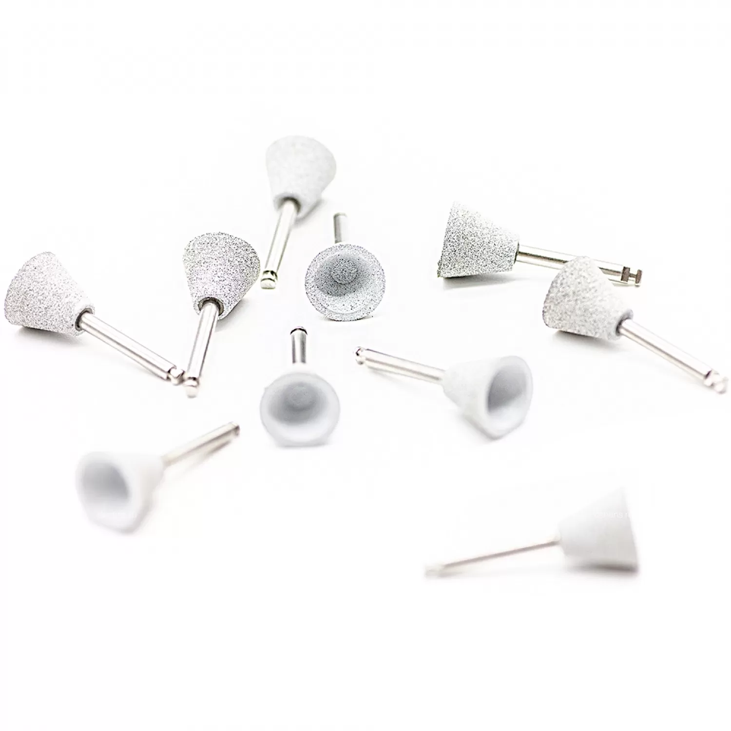 Резинка для полирования, чашка большая, белая - сильная абразивность, 5 шт
